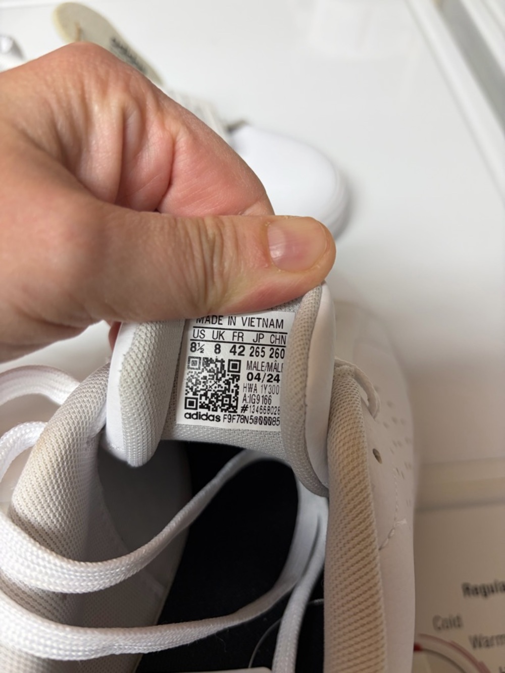 adidas White Low-Top Sneakers with black Accent - Picture 5 of 9